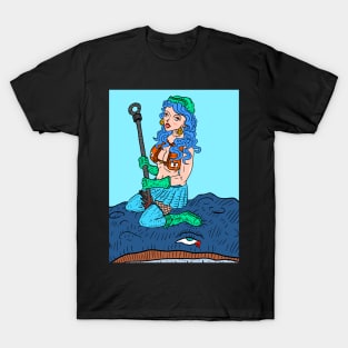 whale hunter anime parody. funny Japanese animal activist art. T-Shirt